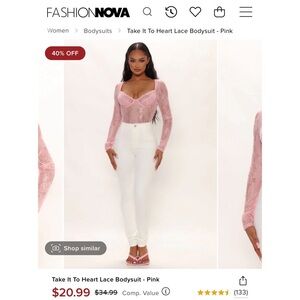 Fashion Nova Lace Bodysuit Size XL